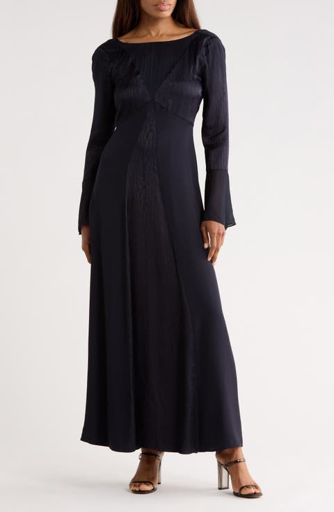 Suparna Bell Sleeve Jacquard Maxi Dress