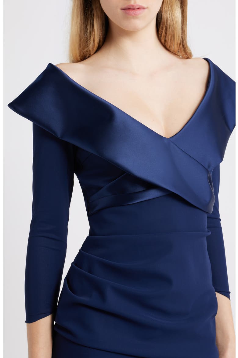 Suli Ra Wrap Front Column Dress, Alternate, color, BLUE NOTE