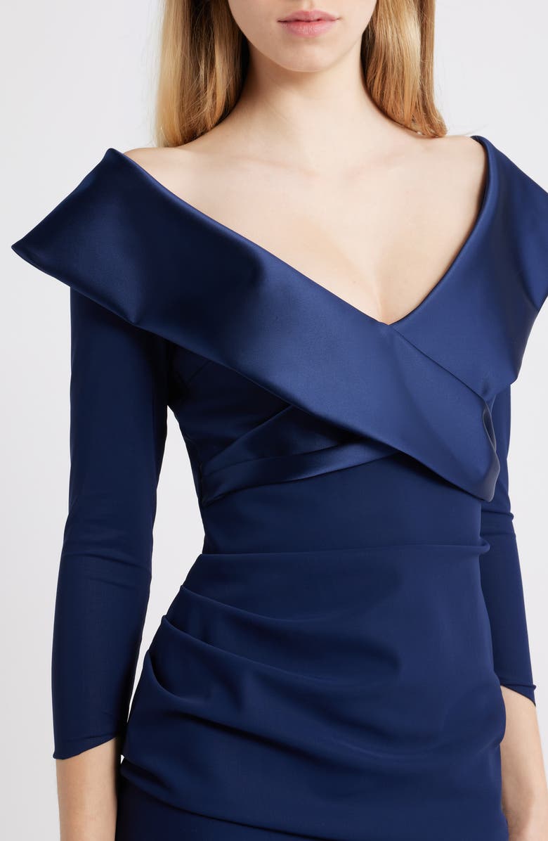 Chiara Boni La Petite Robe Suli Ra Wrap Front Column Dress, Alternate, color, Blue Note