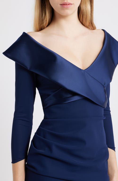 Chiara Boni La Petite Robe Suli Ra Wrap Front Column Dress In Blue