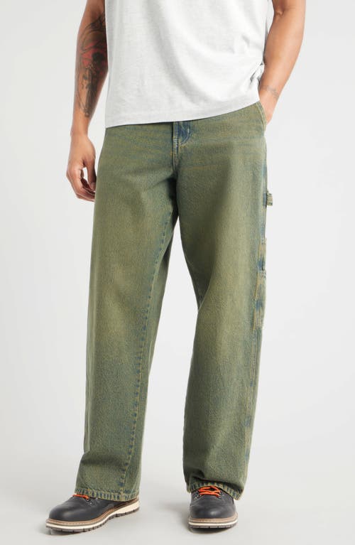 Dickies Loose Fit Denim Painter's Pants In Green Tone Fade