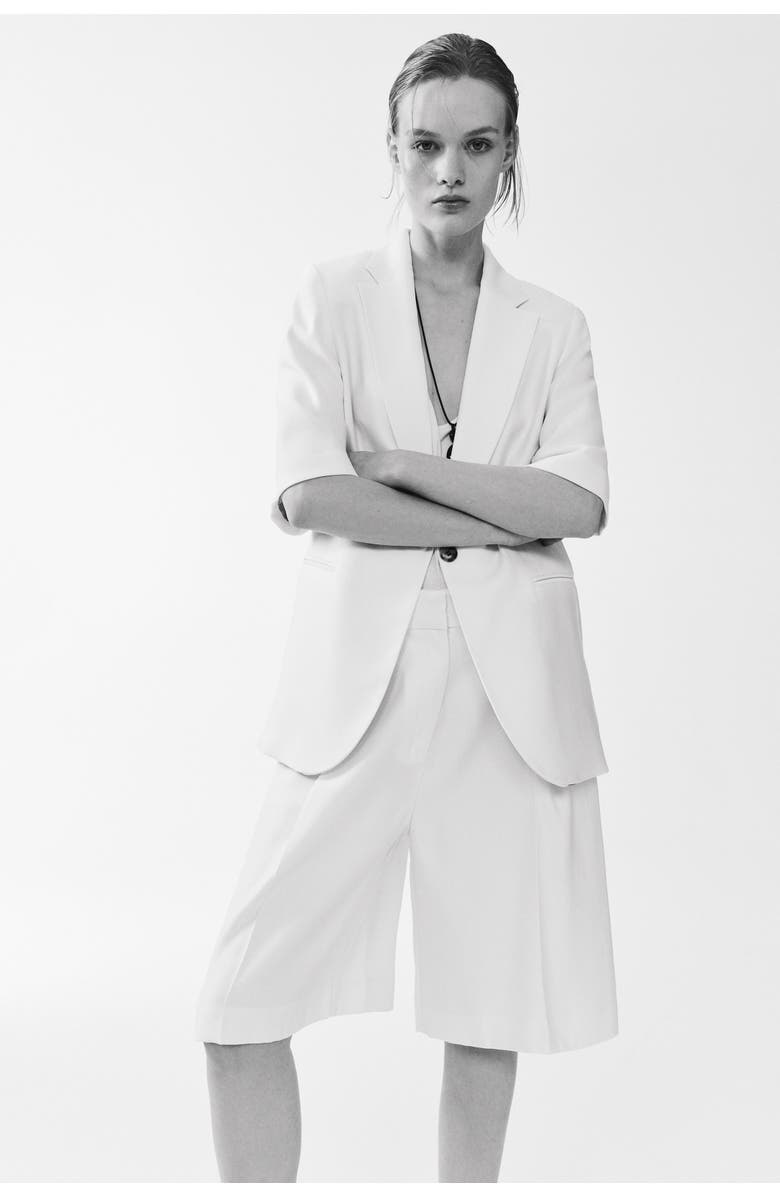 H&M Short-sleeved Blazer, Alternate, color, White