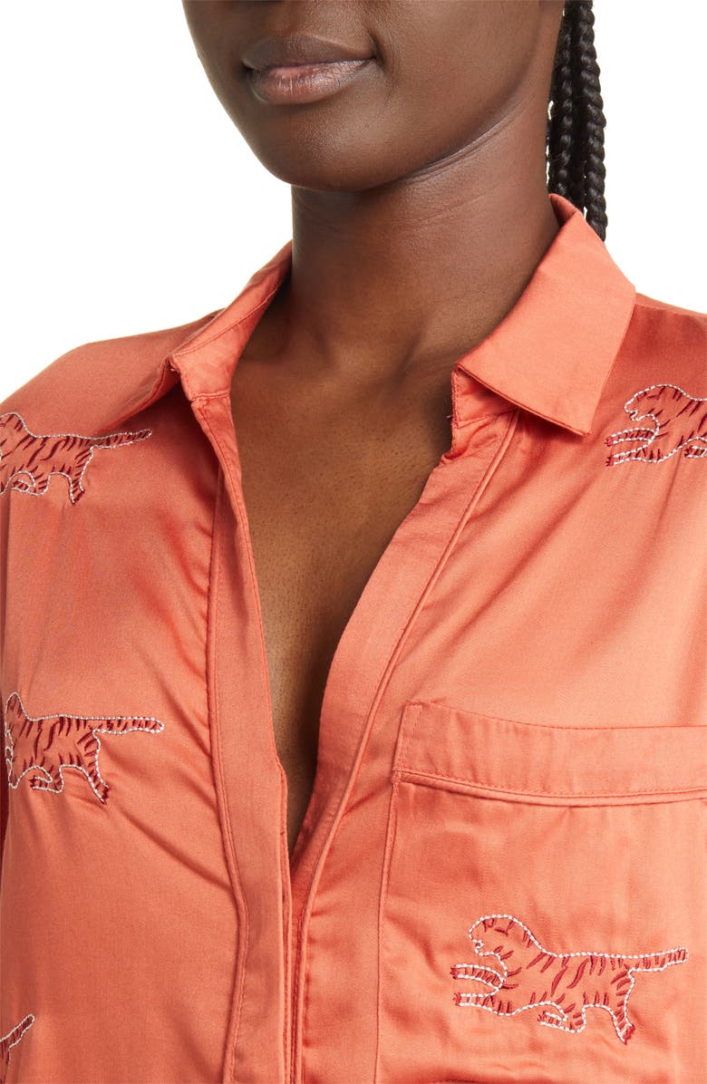 Sani Embroidered Lounge Set, Alternate, color, Coral