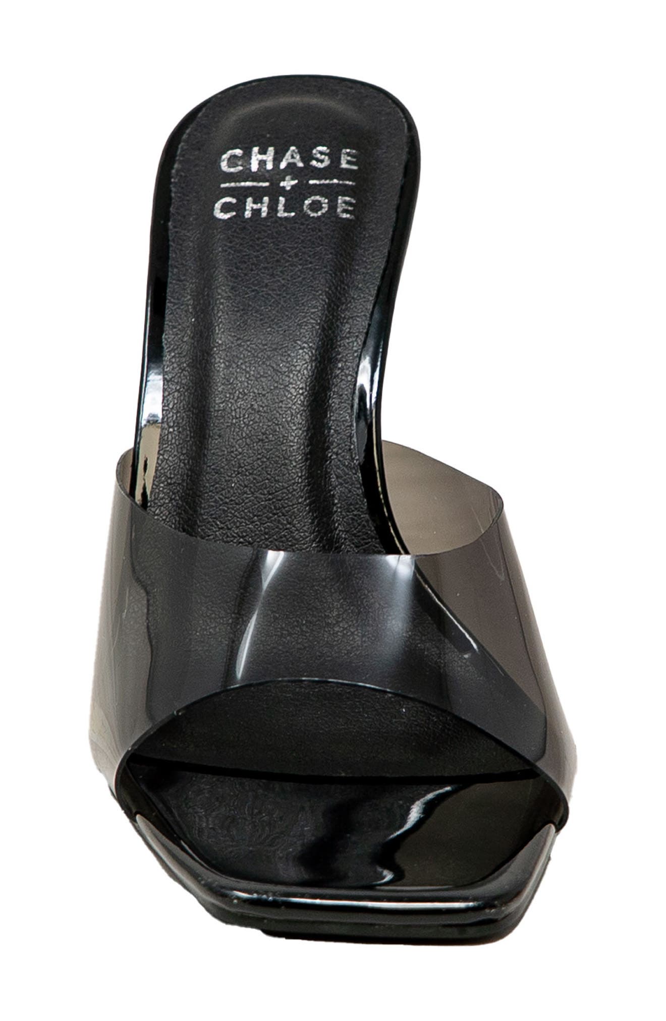 Square Toe Mule Sandal, Alternate, color, CLEAR BLACK