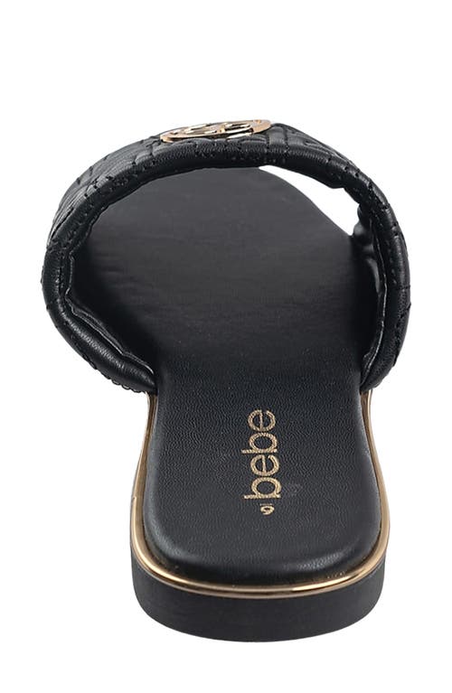 Bebe Quilted Slide Sandal In Black