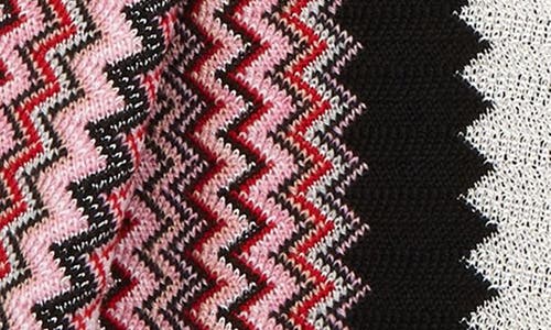 Missoni Zigzag Wool Blend Scarf In Brown