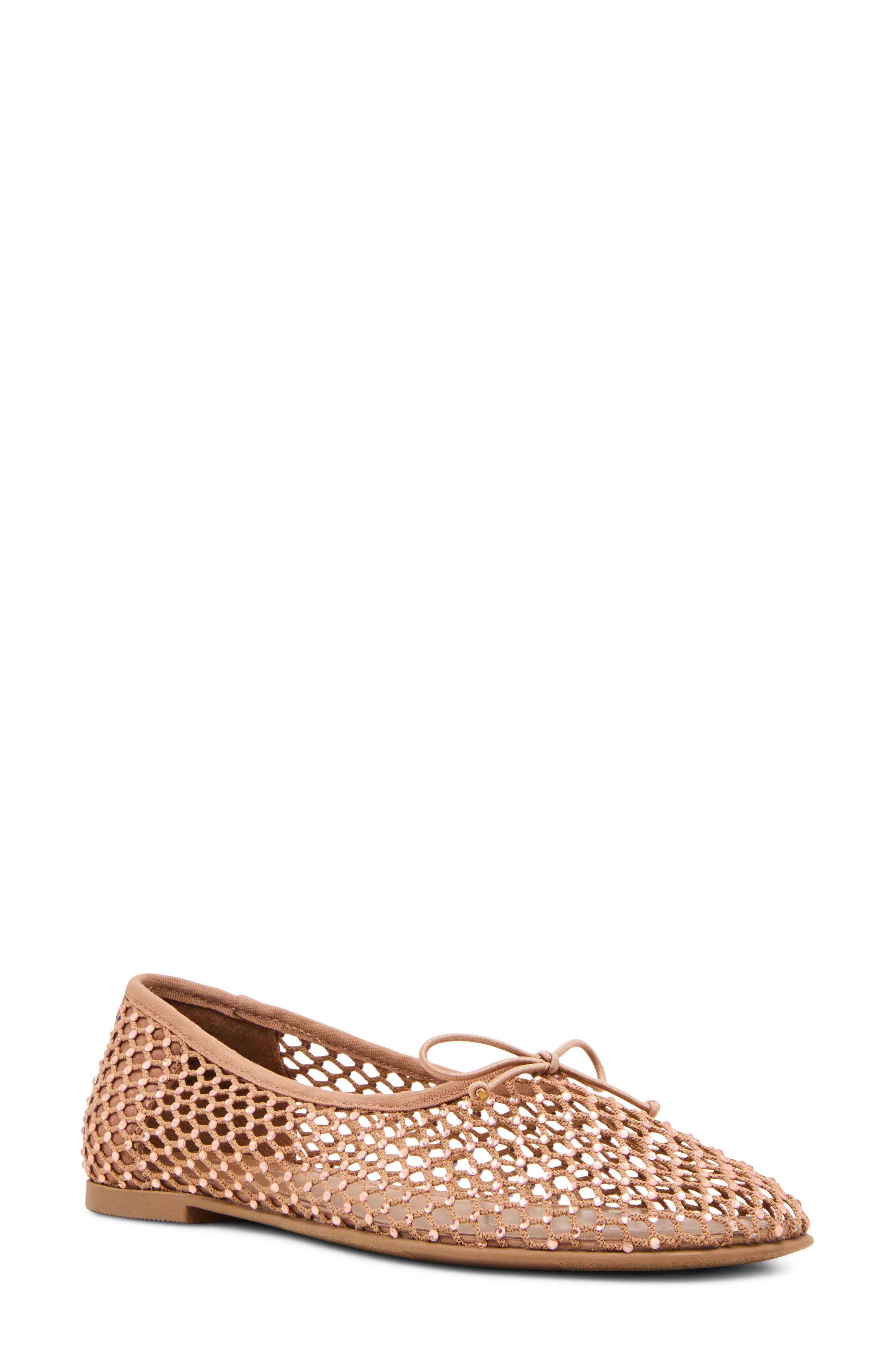 Beautyy Rhinestone Mesh Ballet Flat