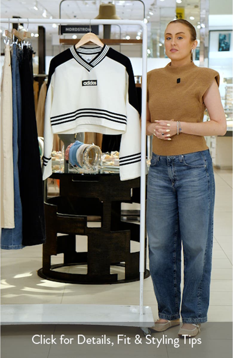 Logo Cotton Blend Crop Sweatshirt, sales video thumbnail