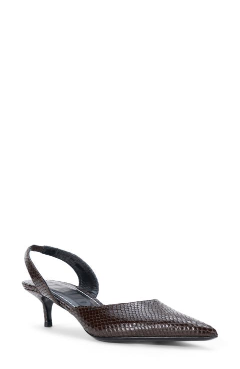 Sebastian Slingback Pointed Toe Kitten Heel Pump