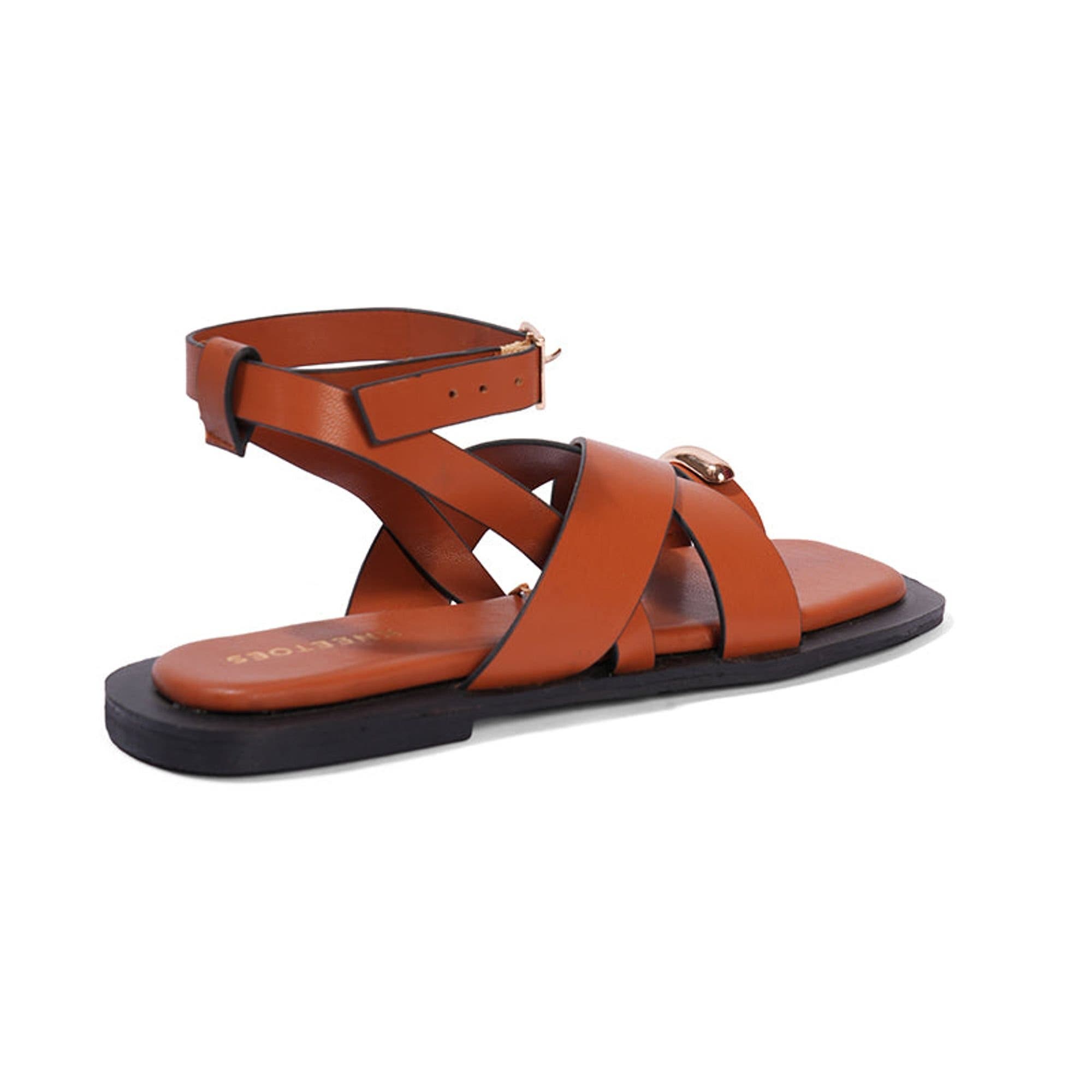 Elowyn Cross Strap Sandal, Alternate, color, Brown