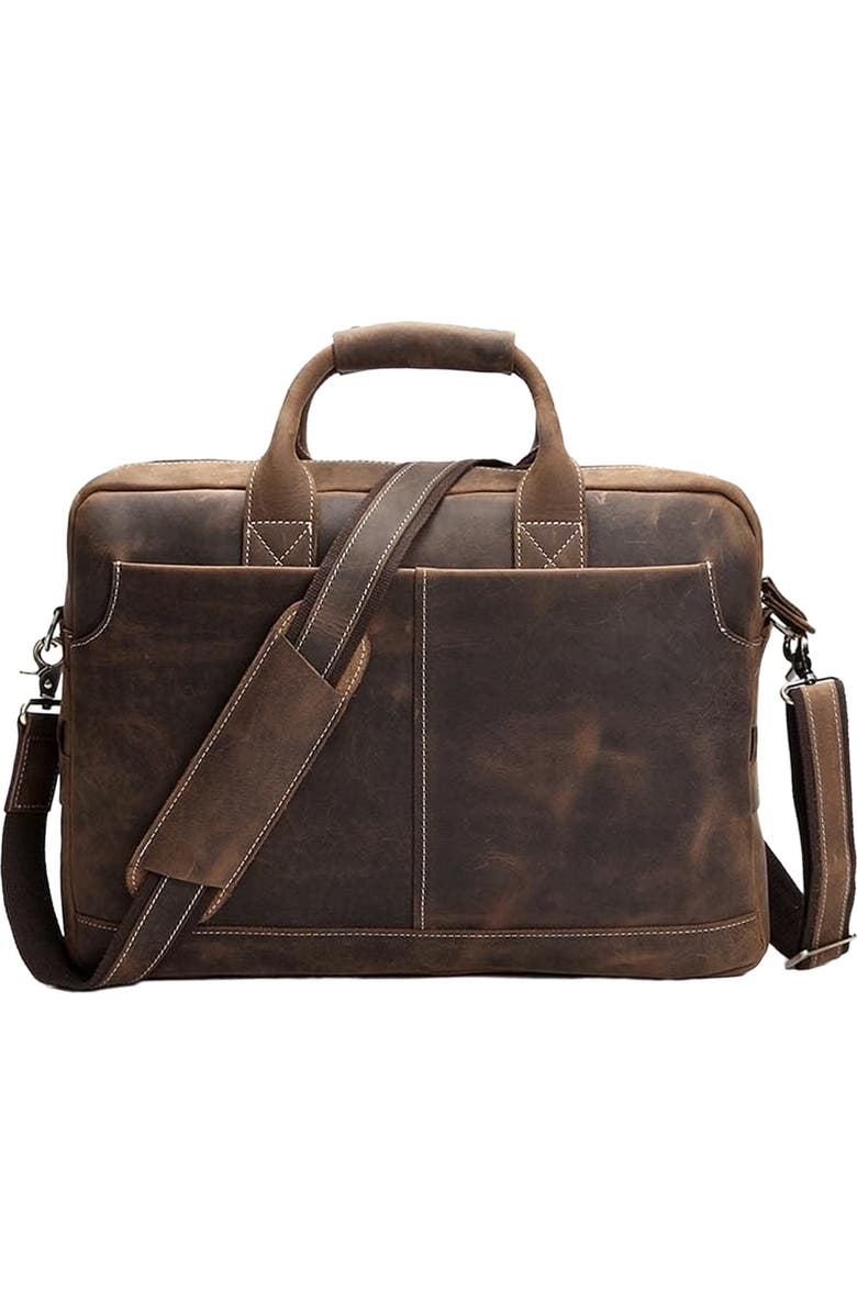 STEEL HORSE LEATHER The Welch Briefcase | Vintage Leather Messenger Bag, Main, color, Brown