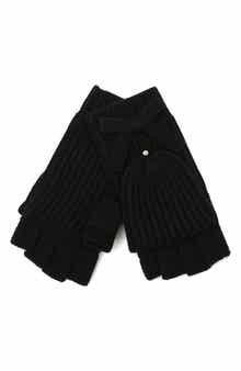 knit bow pop-top mittens