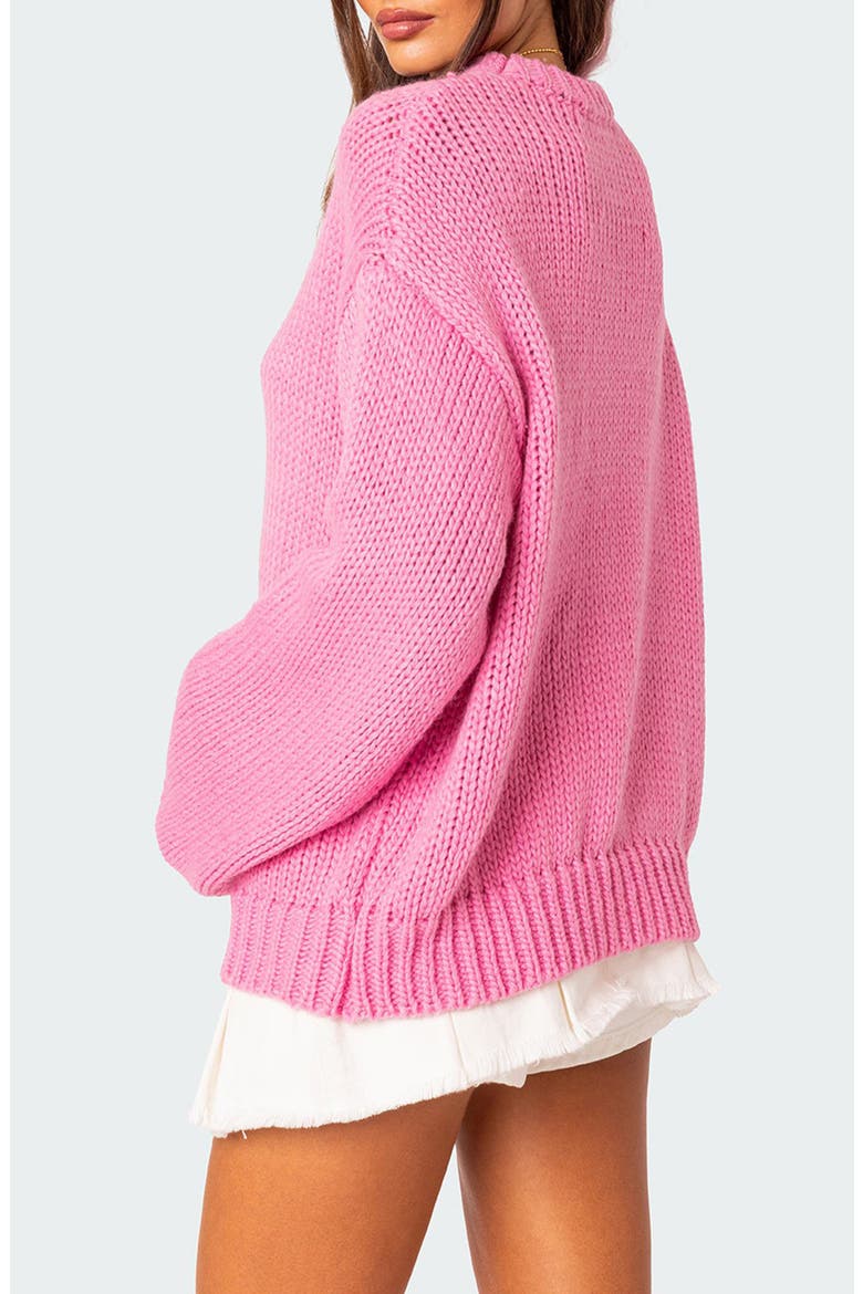 Aiden Oversize Chunky Sweater, Alternate, color, PINK