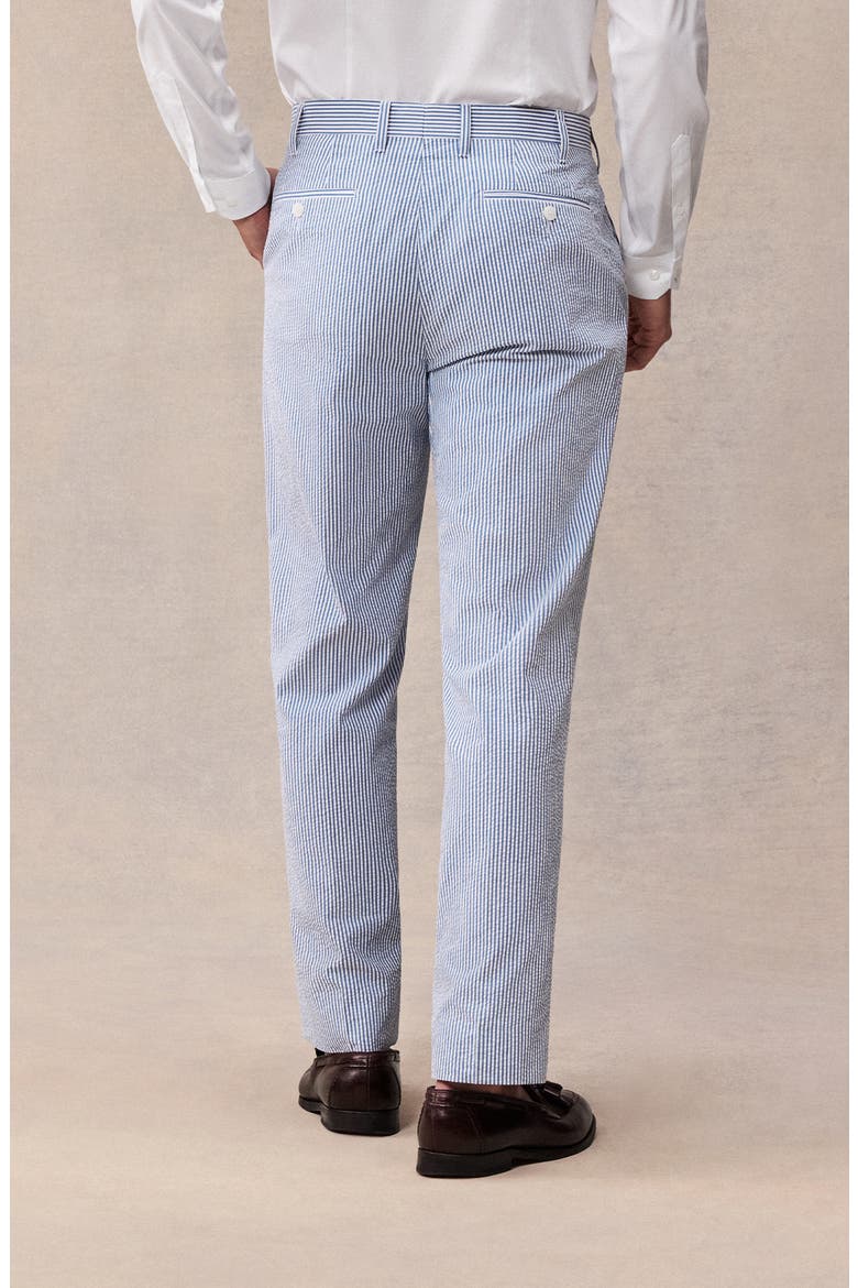 Seersucker Regular Fit Suit Pants, Alternate, color, Blue & White