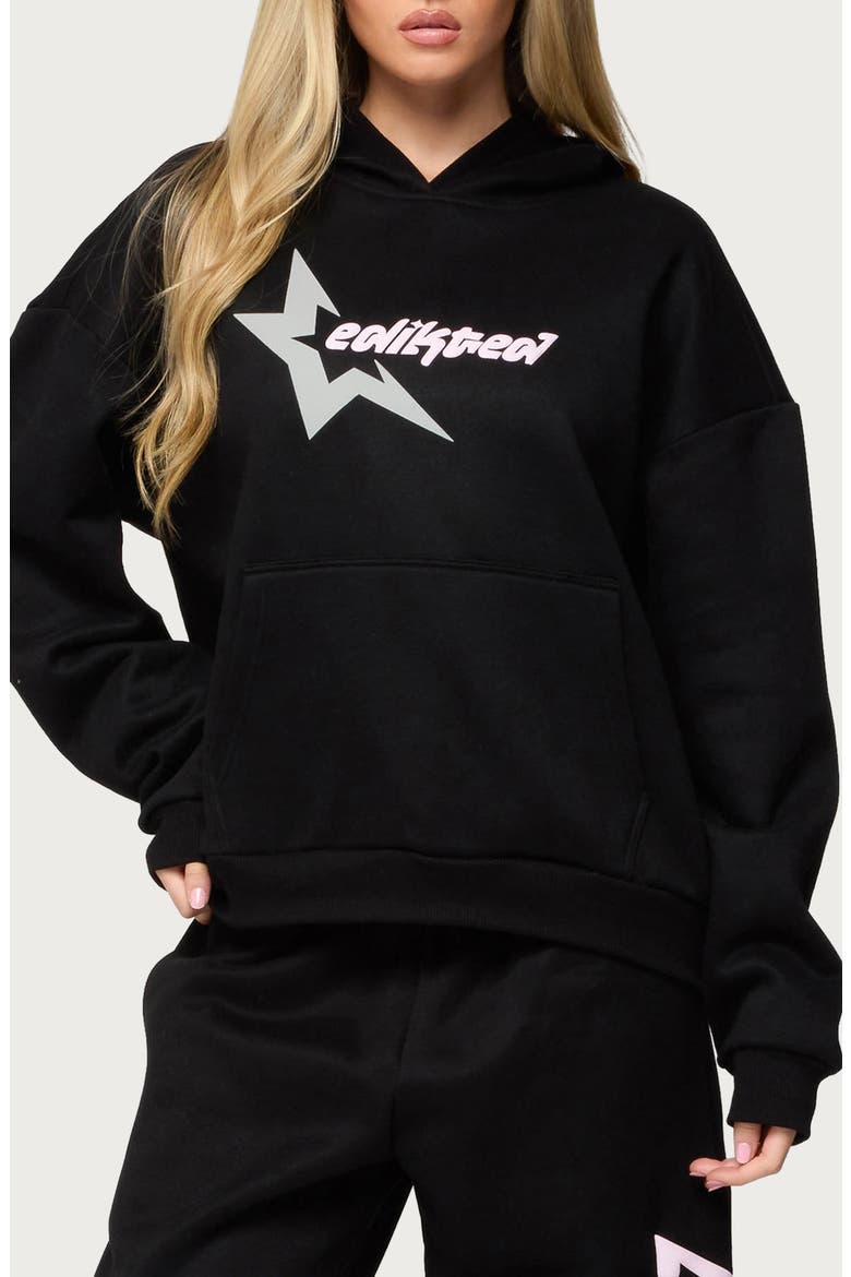 Logo Star Hoodie, Main, color, BLACK