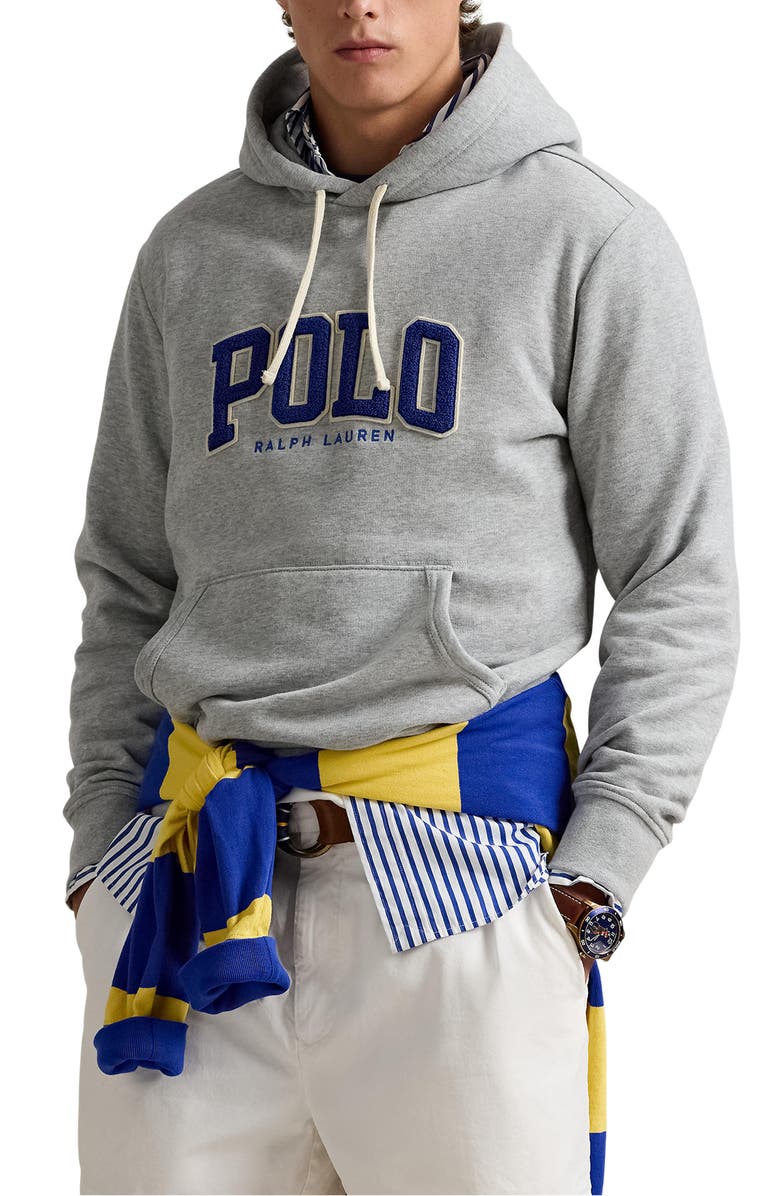 Polo Ralph Lauren Logo Appliqué Fleece Hoodie, Main, color, 