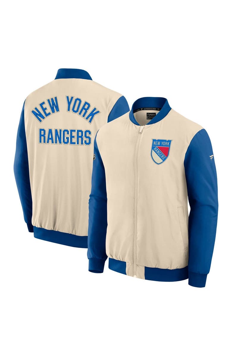FANATICS Men
s Fanatics Natural New York Rangers 2026 NHL Winter Classic Authentic Pro Full-Zip Bomber Jacket, Main, color, Natural