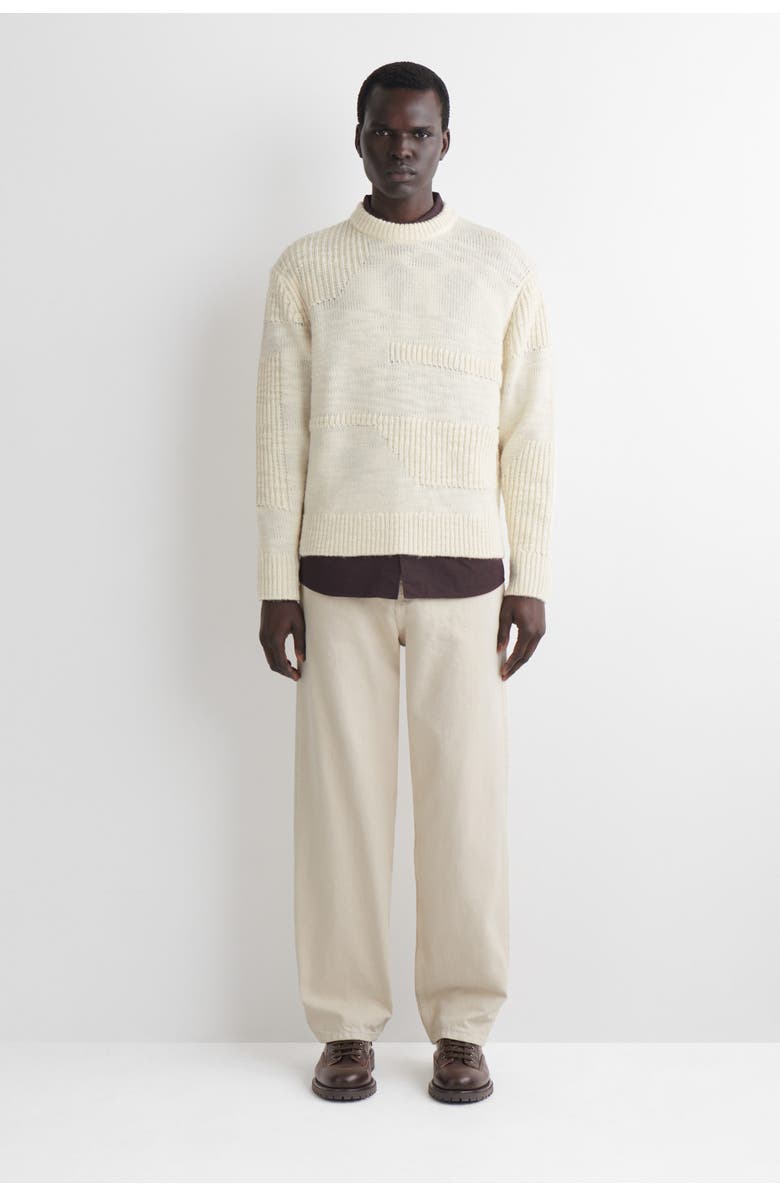 COS Ladder-stitch Wool Jumper, Alternate, color, Cream