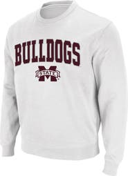 COLOSSEUM Men's Colosseum White Mississippi State Bulldogs Arch & Logo Crew Neck Sweatshirt
