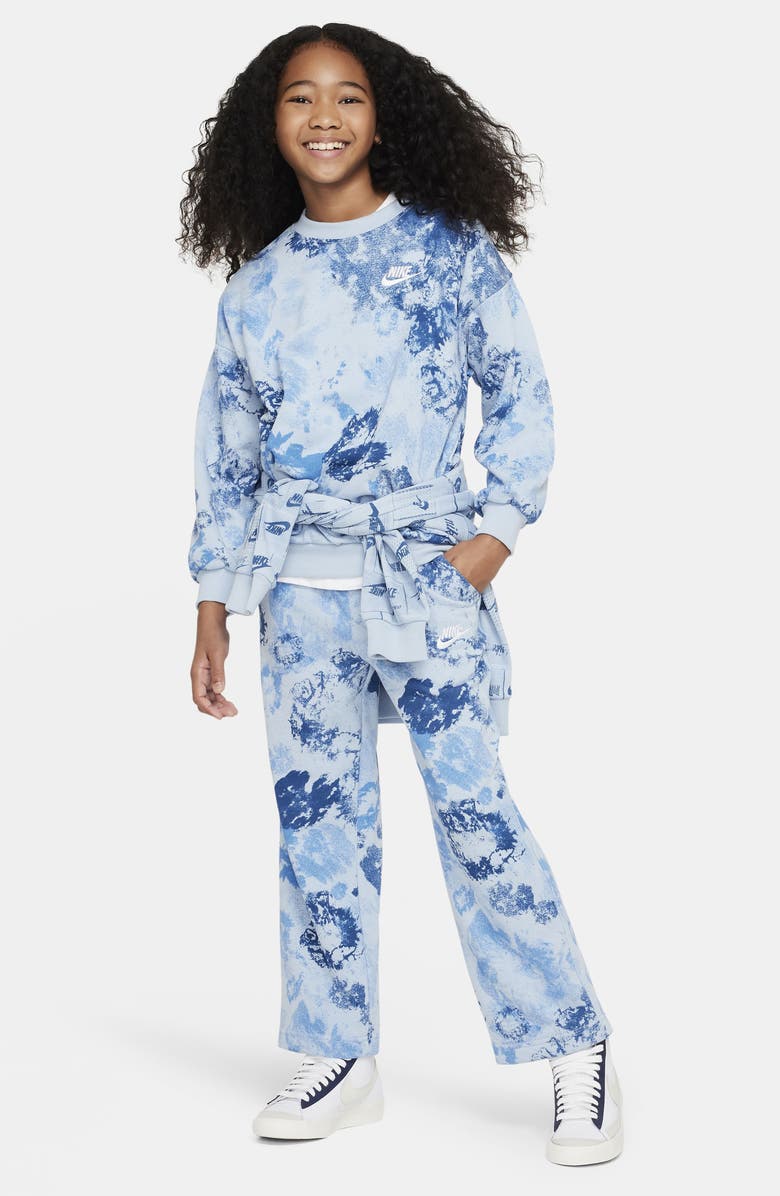 Nike Kids' Club French Terry Wide Leg Pants, Alternate, color,