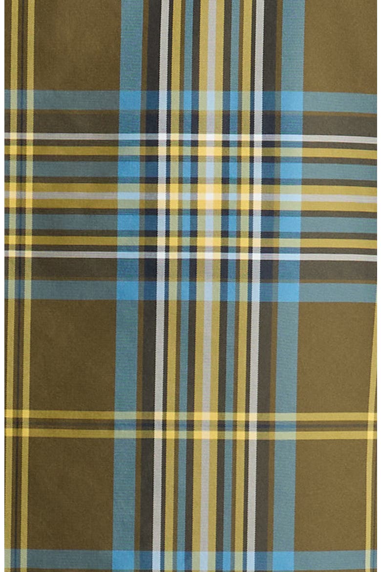 Plaid Nylon Snap-Up Shirt, Alternate, color, GREEN