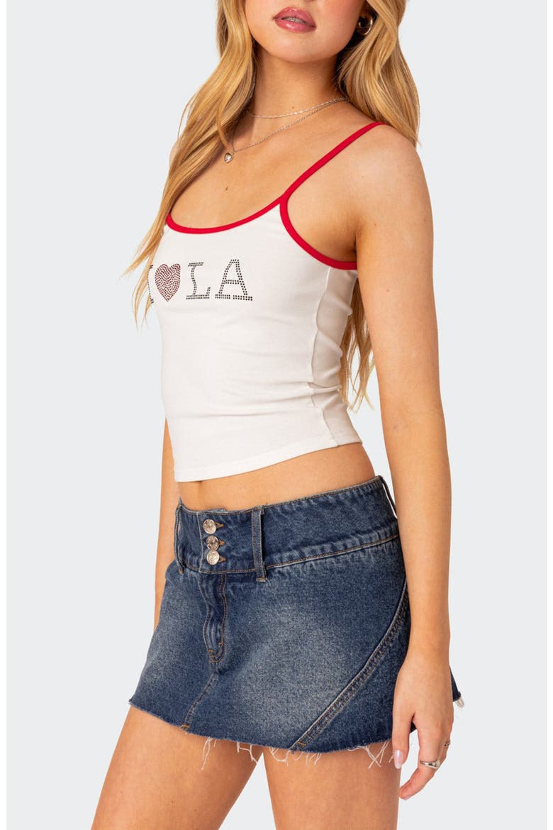 LA Lover Rhinestone Camisole, Alternate, color, WHITE