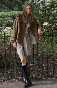 MANGO Denim Funnel Neck Parka