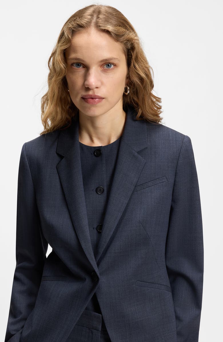 BOSS Jia Wool Jacket, Alternate, color, Sky Captain