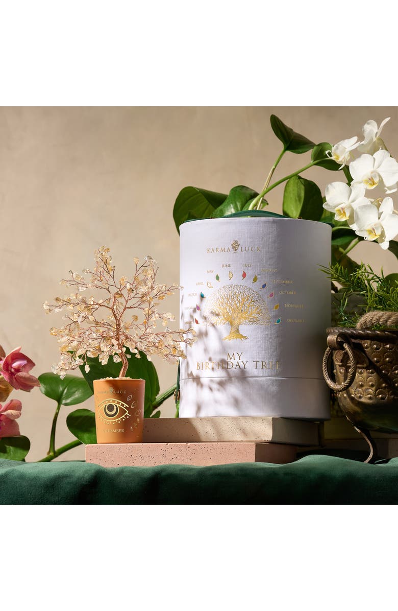 Karma and Luck Illuminated Path Citrine November Birthday Tree, Alternate, color, Orange/Yellow