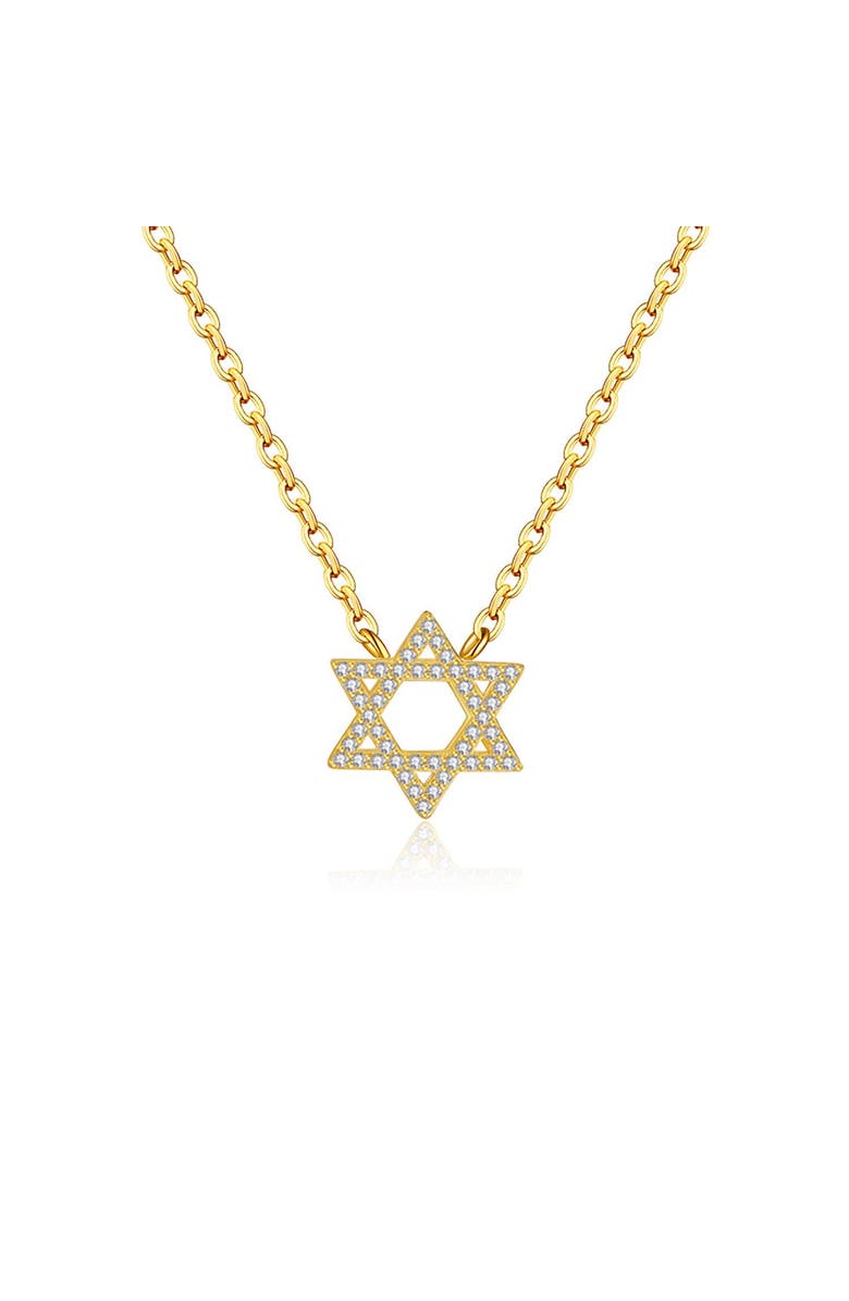 Outofoffice Star Of David Gold Pave Charm Necklace, Main, color, 