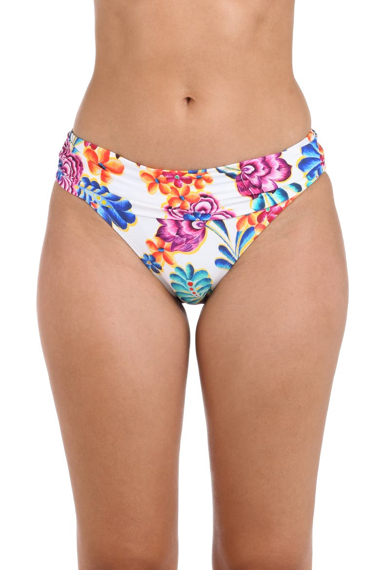 Paradiso Shirred Hipster Bikini Bottoms, Main, color, WHITE