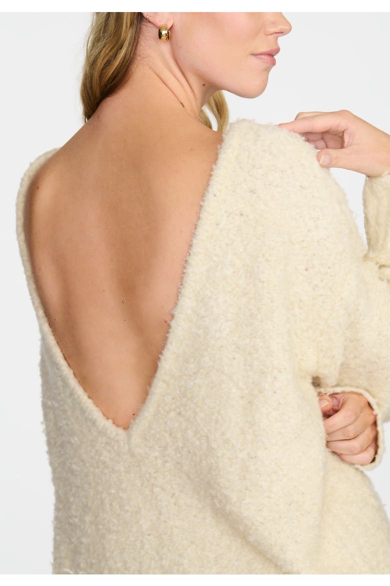 The Open Back Sweater  Boucle, Alternate, color, CREAM
