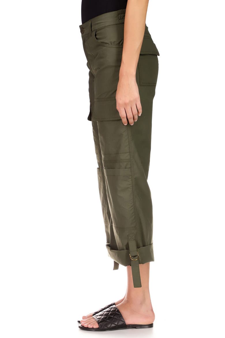 Cali Straight Leg Crop Cargo Pants, Alternate, color, MOSSY GREEN