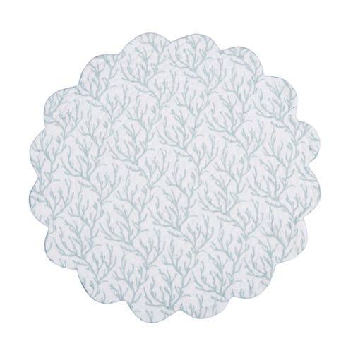C & F Home C&f Home Seafoam Reef Scalloped Round Placemats Set Of 6 Nautical Design Coral, 17" In Blue