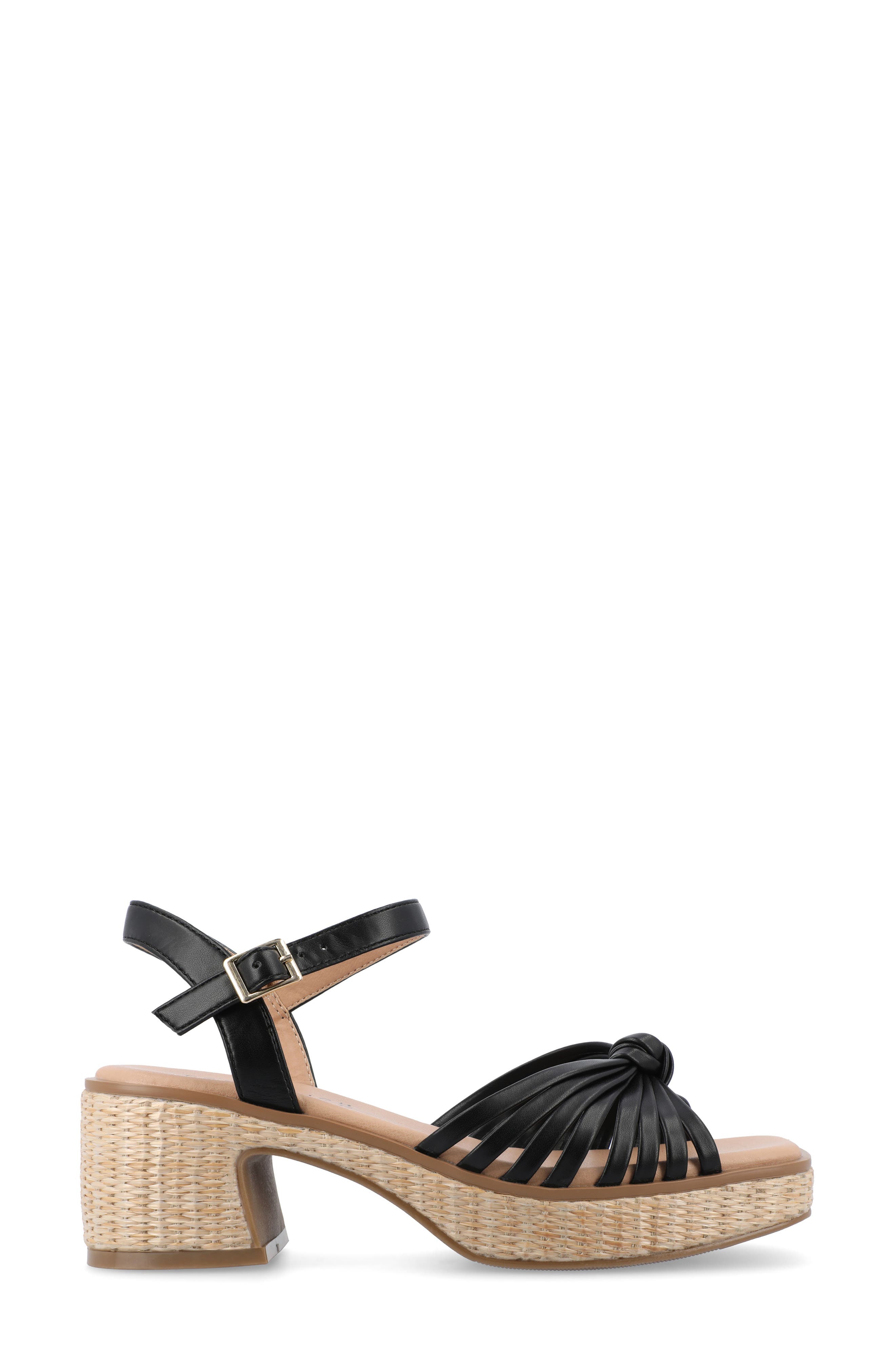 Journee Collection Hally Espadrille Platform Sandal, Alternate, color, Black