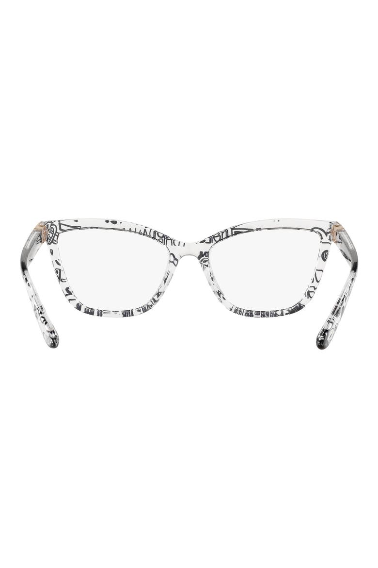 55mm Cat Eye Optical Glasses, Alternate, color, GRAFFITI / DEMO LENS