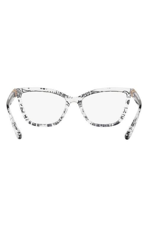 Dolce & Gabbana Dolce&gabbana 55mm Cat Eye Optical Glasses In Metallic
