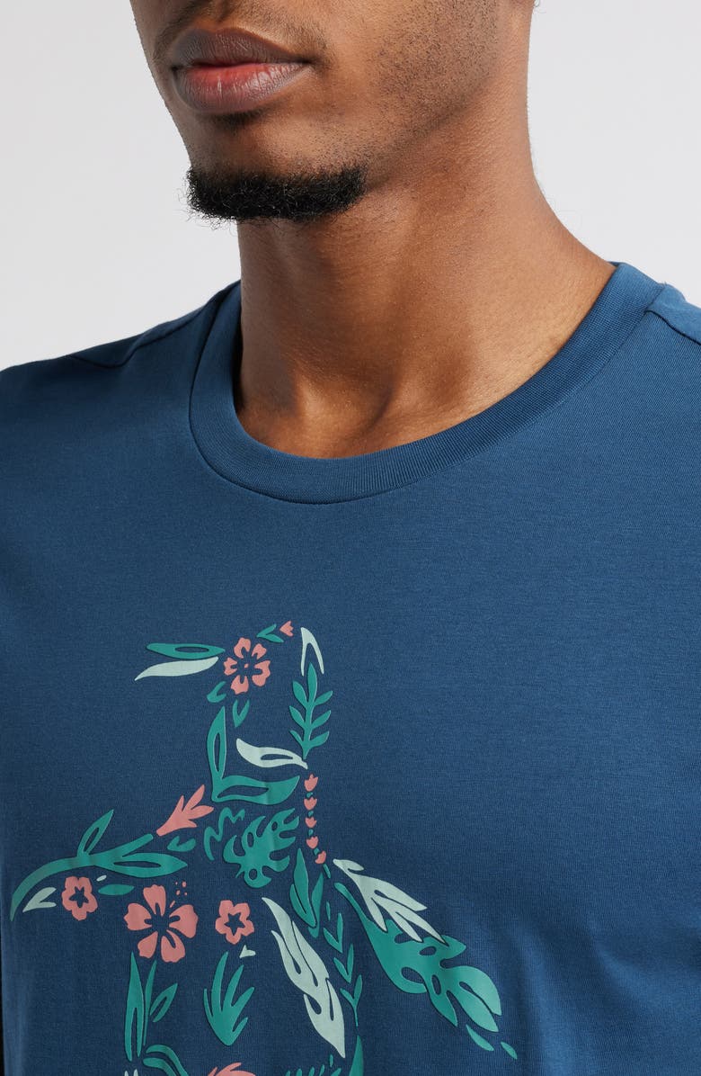 Original Penguin Floral Pete Organic Cotton Graphic T-Shirt, Alternate, color, Blue Wing Teal