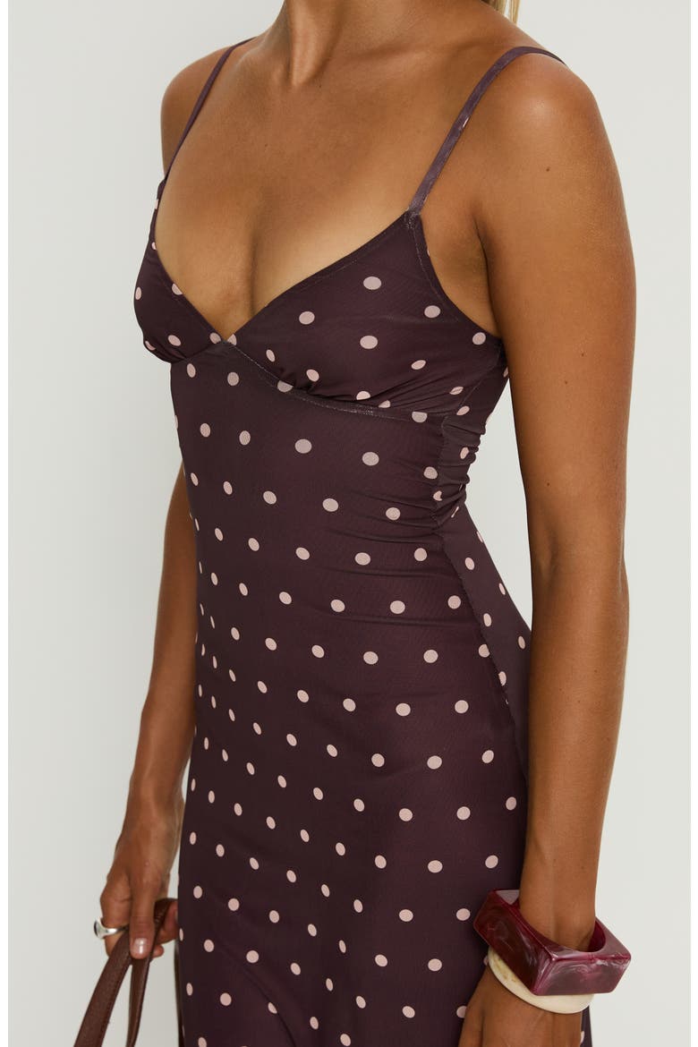 Dot Sleeveless Mesh Maxi Dress, Alternate, color, PLUM / PINK POLKA DOT