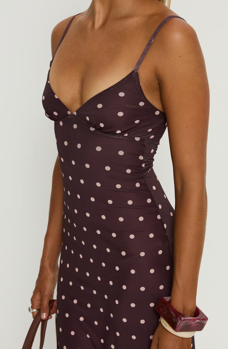 Princess Polly Dot Sleeveless Mesh Maxi Dress, Alternate, color, Plum / Pink Polka Dot