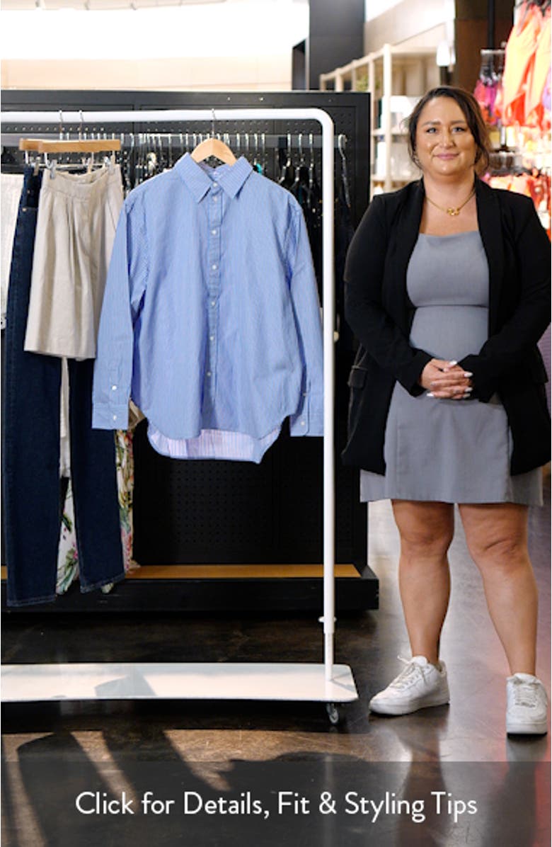 Stripe Oversize Button-Up Shirt, sales video thumbnail