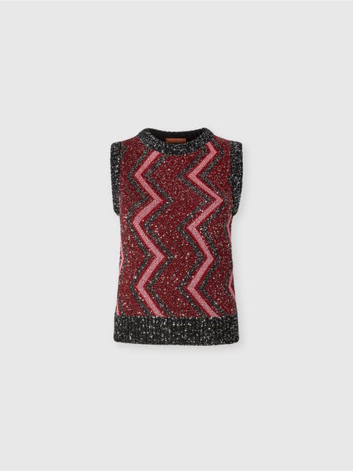 MISSONI MISSONI VEST WITH MACRO ZIG ZAG AND SEQUINS 