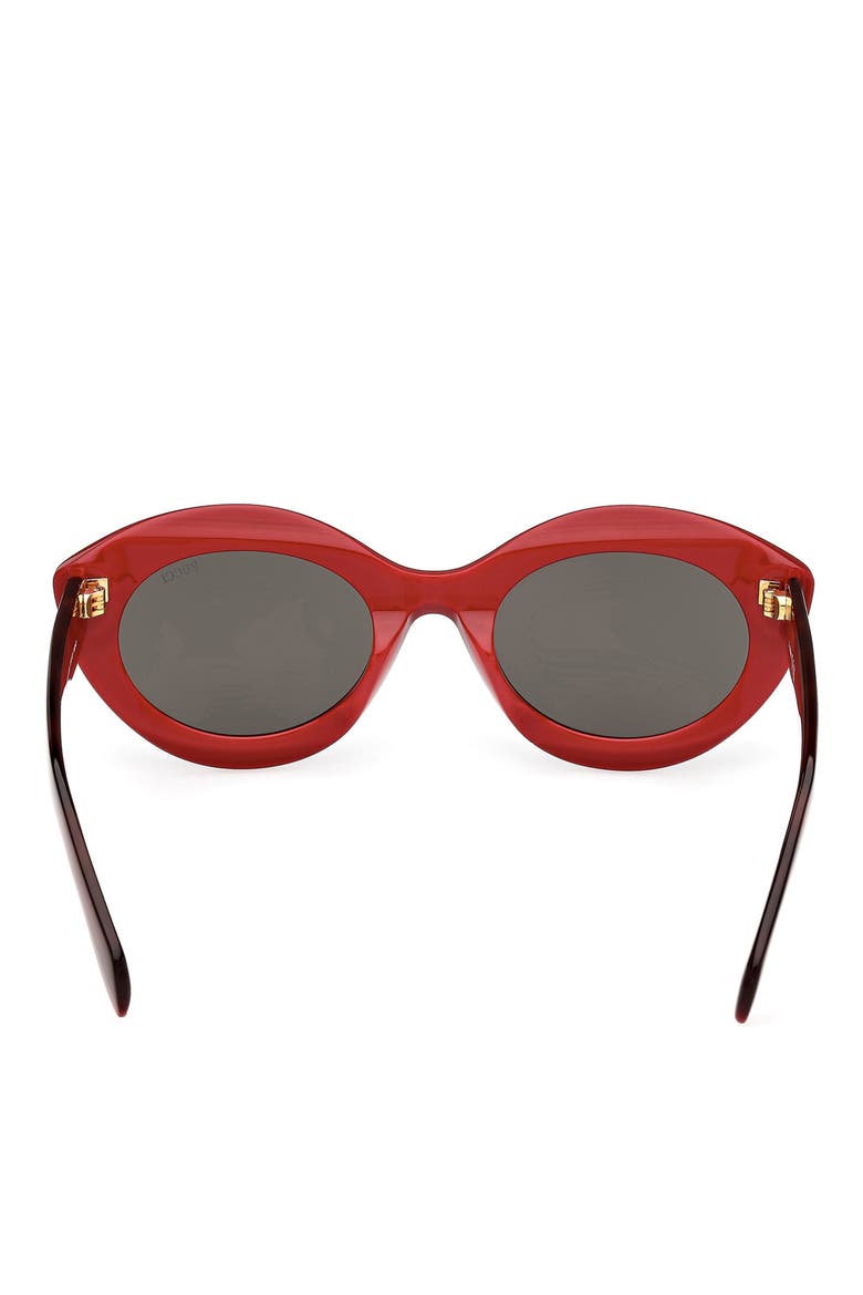 53mm Cat Eye Sunglasses, Alternate, color, SHINY RED / SMOKE