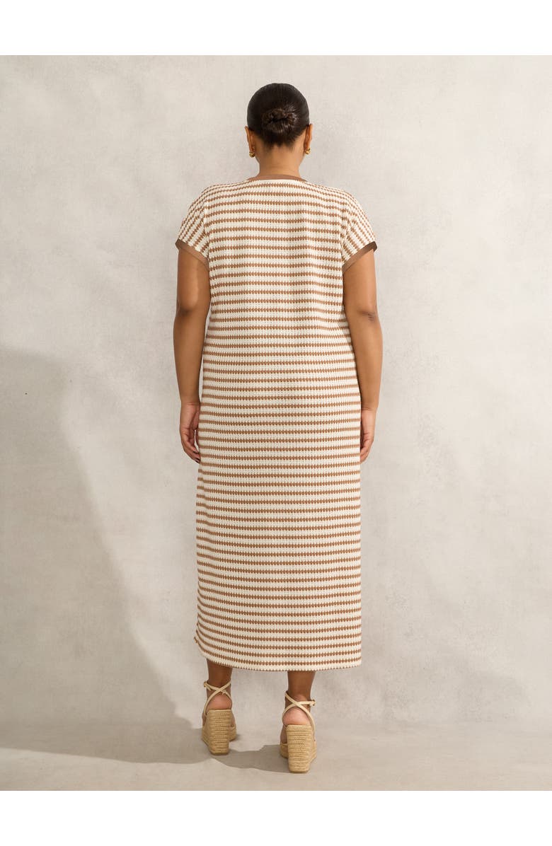 Live Unlimited Contrast Stripe Crochet Dress, Alternate, color, Multi / Tan