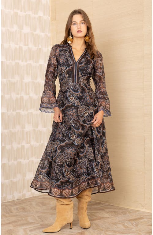 Hale Bob Artemis Organza Maxi Dress In Black