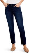 NIC+ZOE High Waist Raw Hem Ankle Straight Leg Jeans