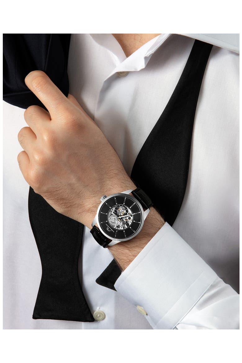 Men's Cassius Skeleton Watch, 45mm, Alternate, color, SILVER