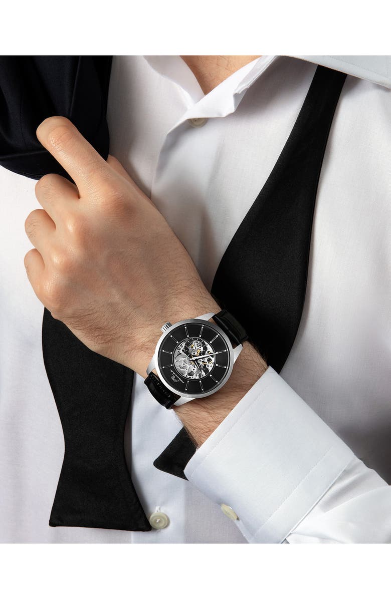 PORSAMO BLEU Men's Cassius Skeleton Watch, 45mm, Alternate, color, Silver