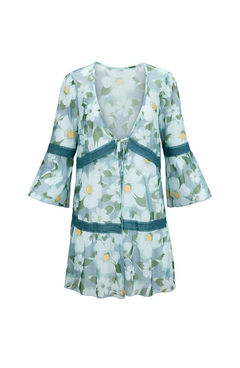 Adore Me Soren Swimwear Cover Up Top, Alternate, color, Floral Blue