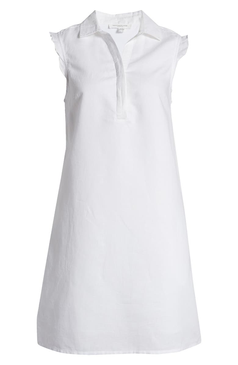 beachlunchlounge Leandrina Polo Collar Linen & Cotton Shift Dress, Alternate, color, 